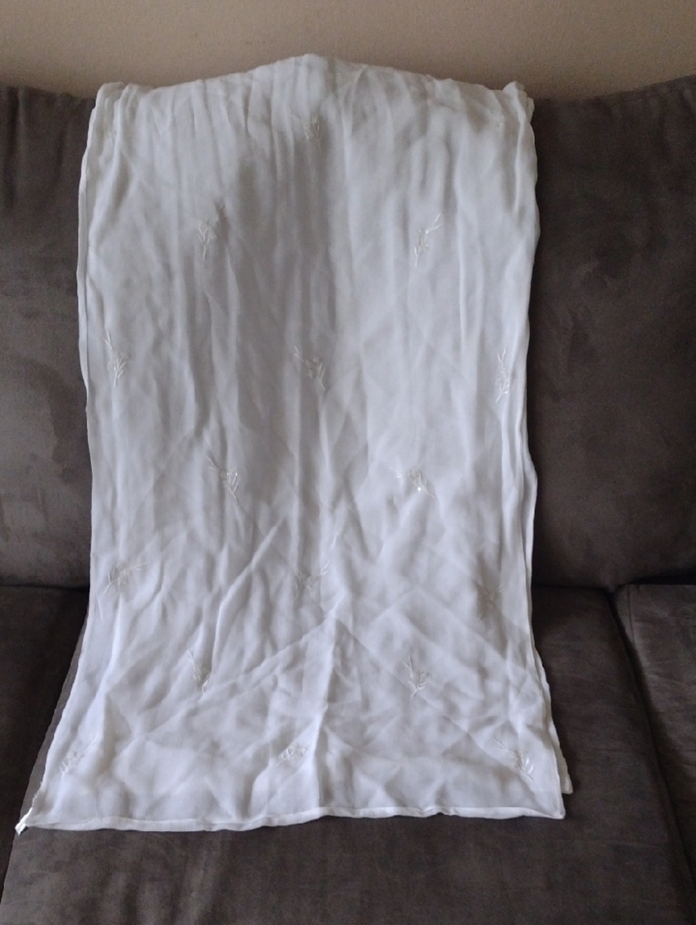 Valerie Stevens White Sheer Scarf
